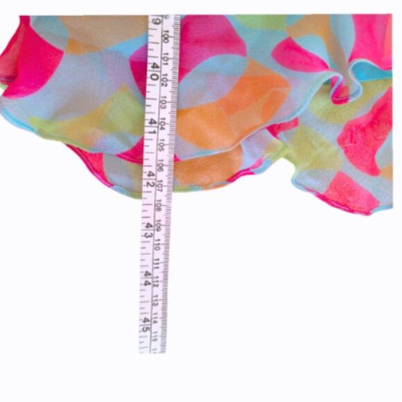 Vintage Chetta B Silk Dress Size 12 Abstract Print Sleeveless Y2K Colorful - Picture 9 of 11